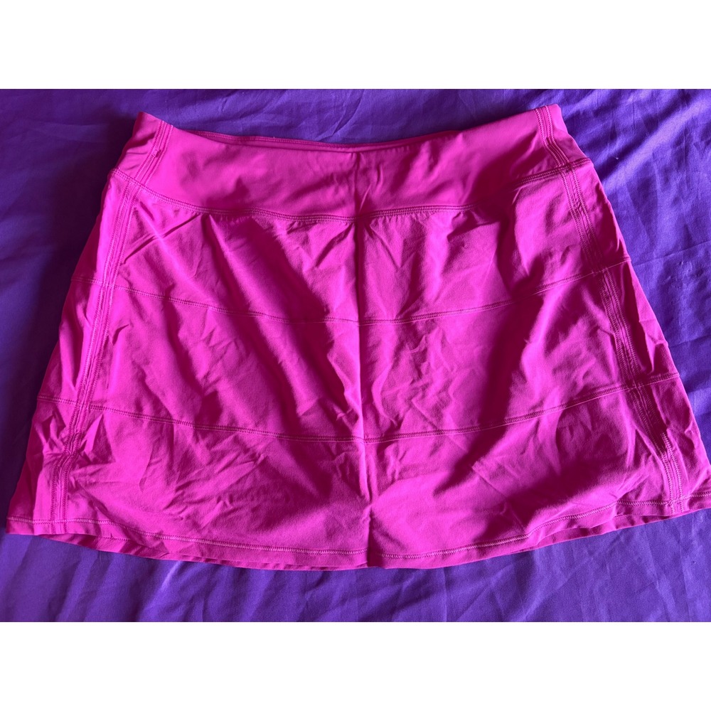CRZ YOGA Women Pink Athletic Skort XL Tennis Golf Running Skirt Zipper Pocket